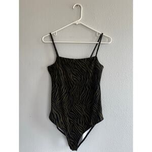 Cotton On Green Zebra Print Cami Body suit